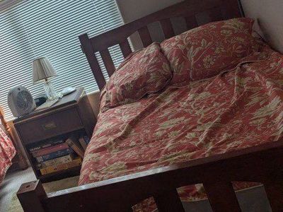 twin headboard, frame & mattress