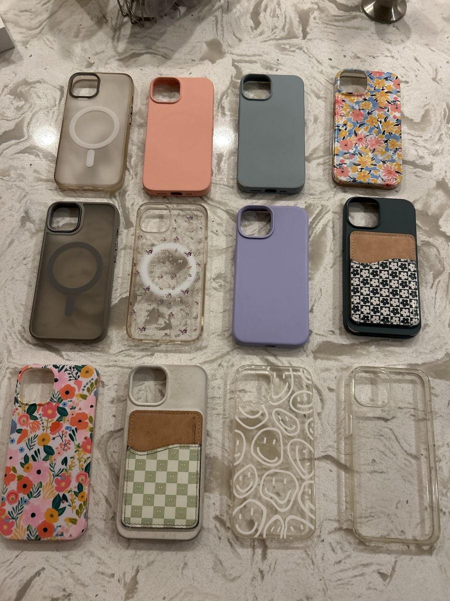 12 count of IPhone 14 cases. Also one matte screen protector.