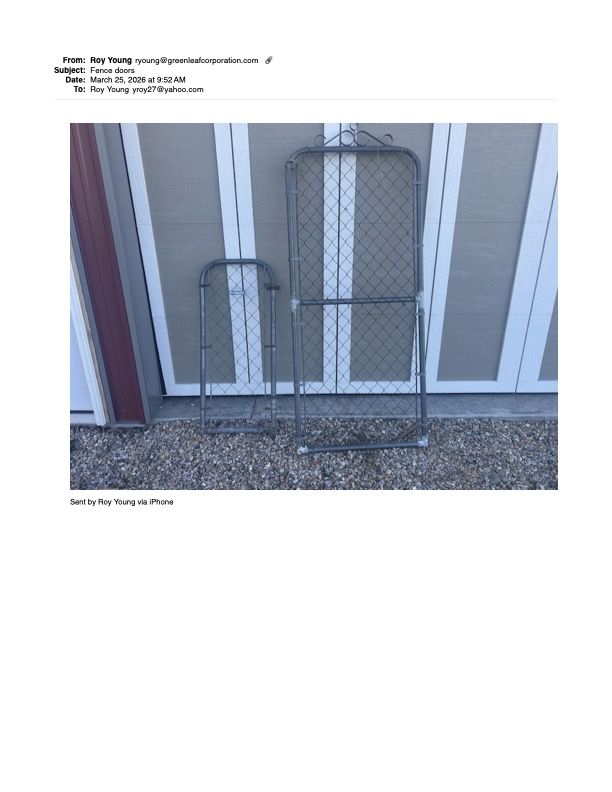 chain link gate doors 72" x 32" and 42" x 19"