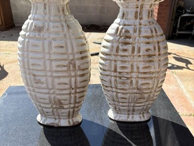 Pair of Textured Ceramic Vases
