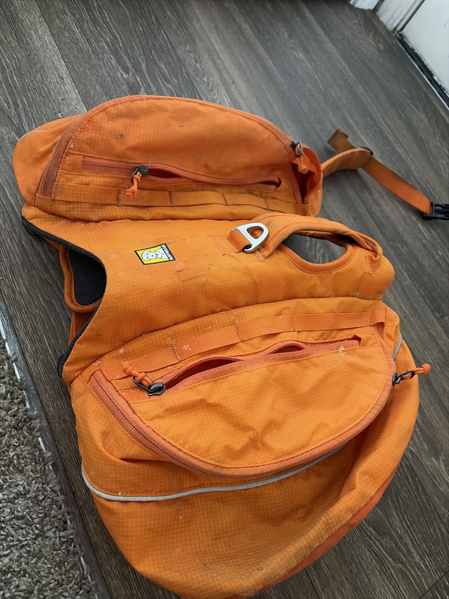 Ruffwear Orange Dog Pack Backpack Harness Size M Used