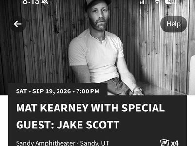 Mat Kearney Tickets (4x) - Sandy Amphitheater - Sep 19, 2026