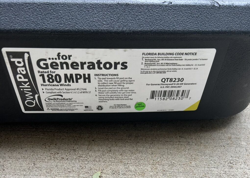 QwikPad Generator Mounting Pad