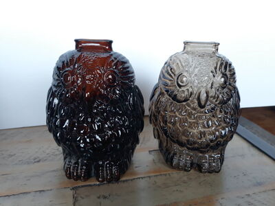 vintage glass owl piggybanks
