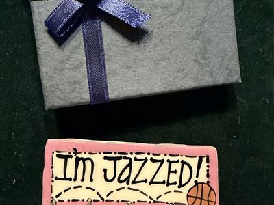 Handmade Utah Jazz Ceramic Brooch