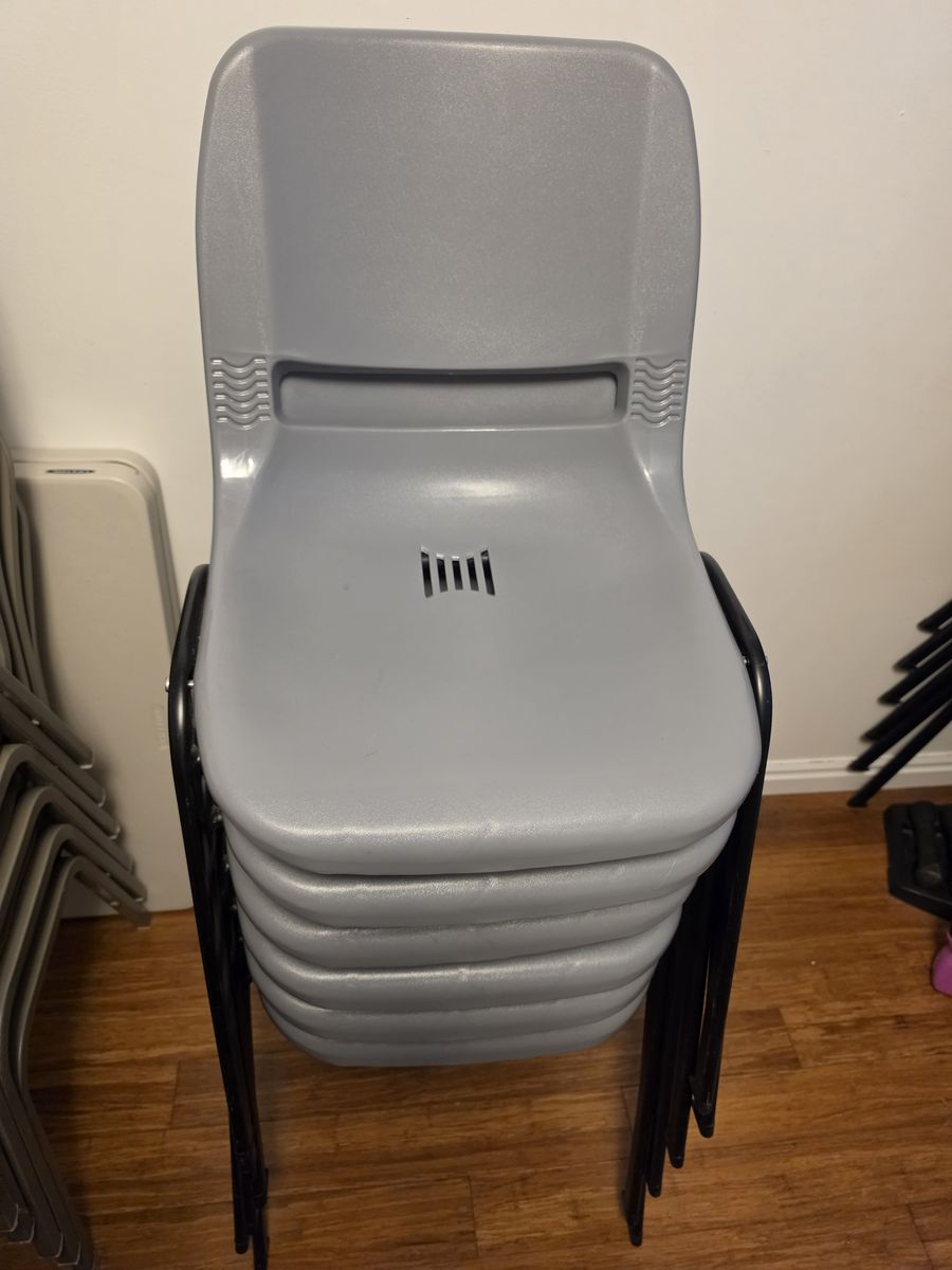 Two Types Of Stacked Chairs