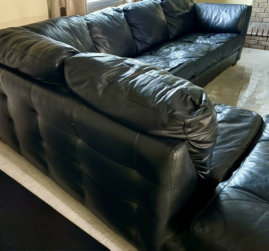 Leather sectional