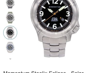 Momentum Steelix SS Watch - Brand New Stainless Steel Solar Powered Waterproof Watch