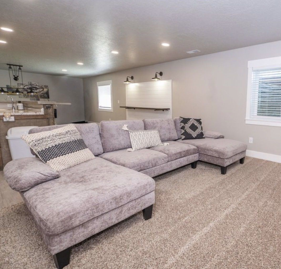U-Shaped Sectional Sofa - Gray