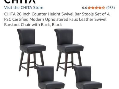 Set of 4 counter height swivel chairs