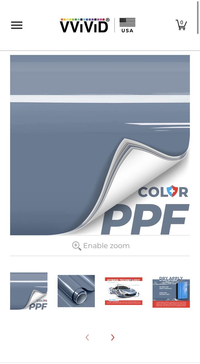 Roll of China Blue Vvivid COLORFUSION PPF Wrap