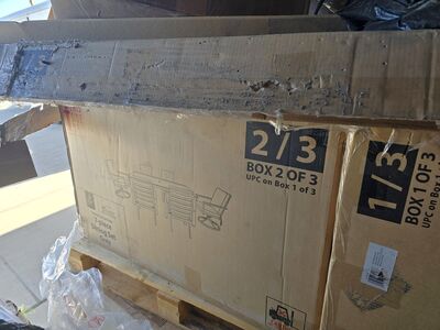 New! 7 Piece Grey/Silver Cahaba Outdoor Dining Set Patio