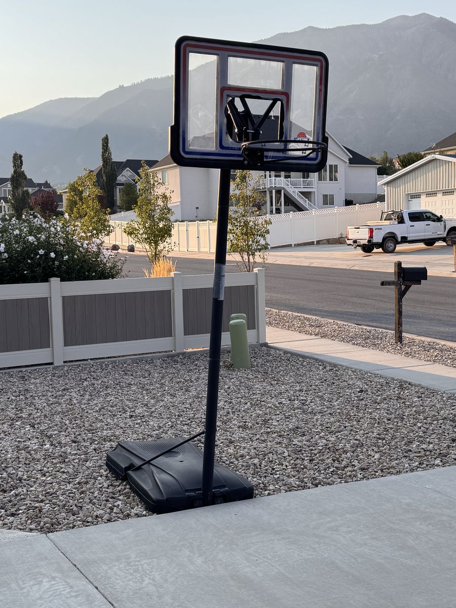 Portable Basketball Hoop with Broken Backboard
