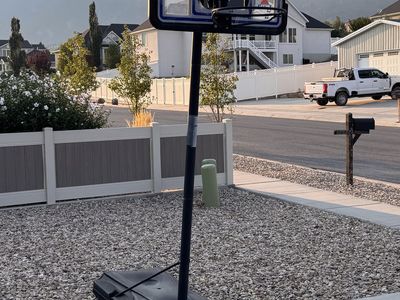 Portable Basketball Hoop with Broken Backboard