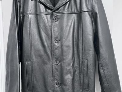 J.Crew Leather Jacket Size: Large Men’s-Wool‑Lined – Vintage Style