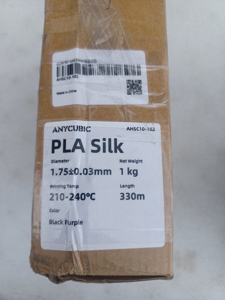Anycubic PLA Silk 3D Printer Filament - 1.75mm Black Purple 1kg (330m)