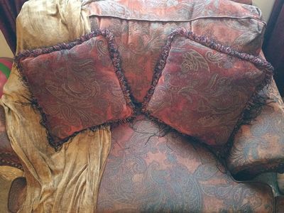 overstuffed Sofa and Loveseat