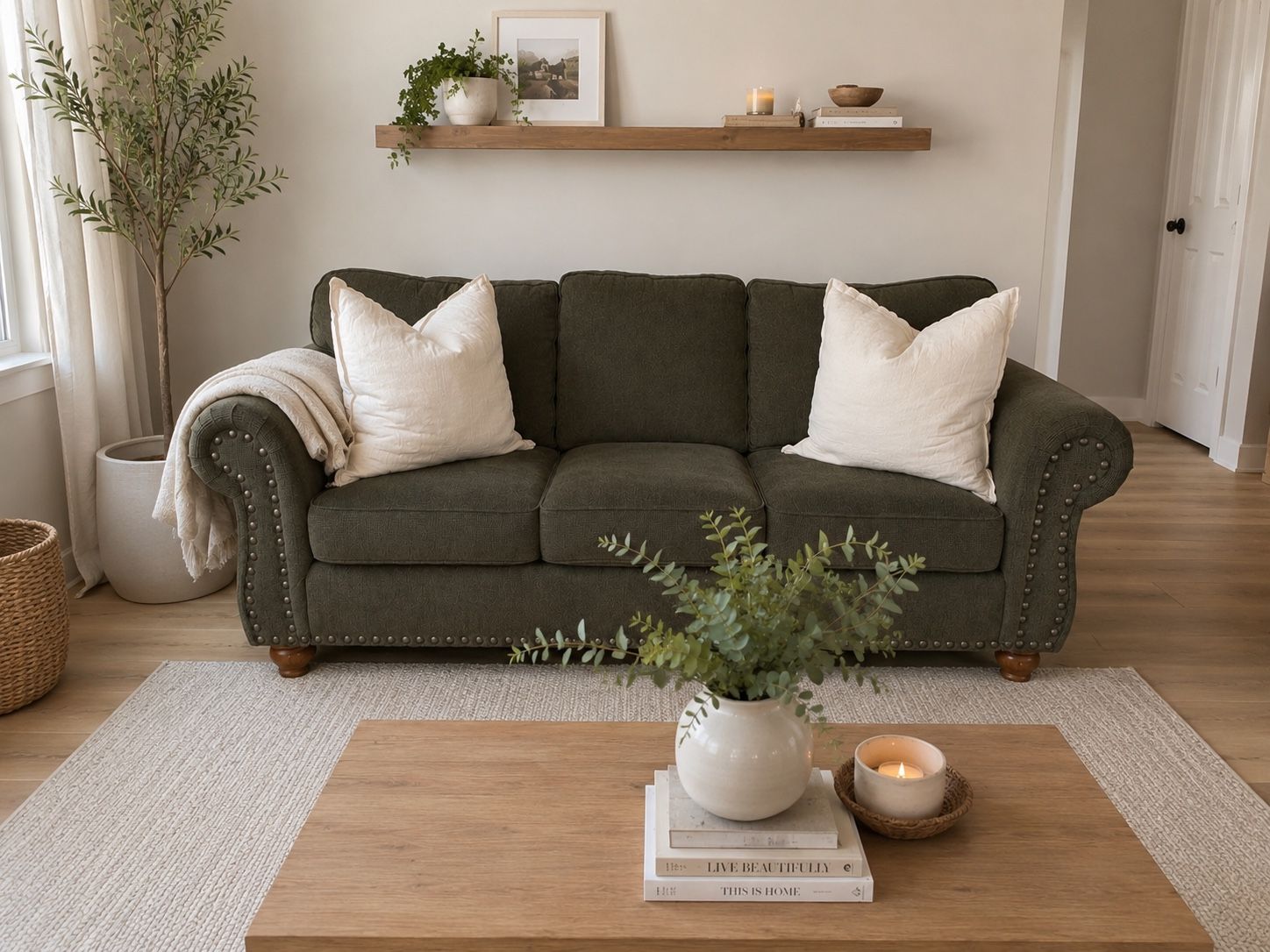 Cozy farmhouse style couch
