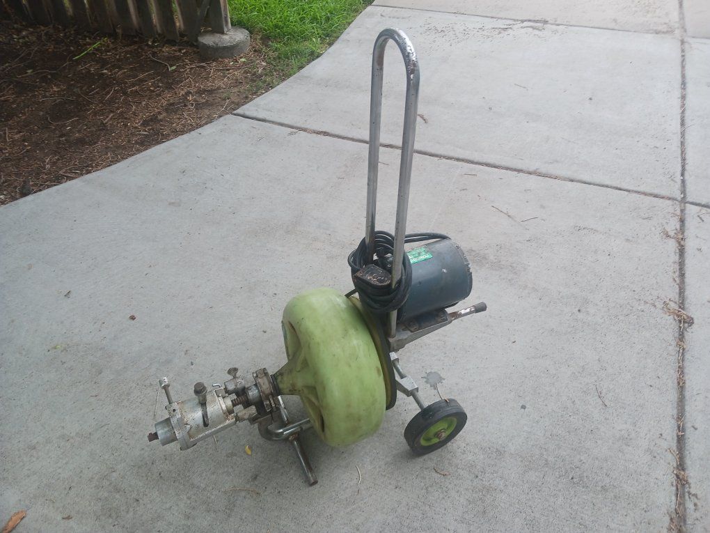 Used Marco Electric Drain Cleaner Machine Pipe Sewer Snake with Wheels and Handle - Heavy Duty