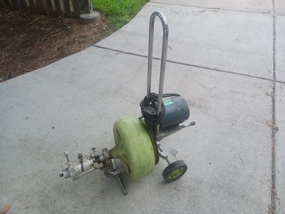 Used Marco Electric Drain Cleaner Machine Pipe Sewer Snake with Wheels and Handle - Heavy Duty