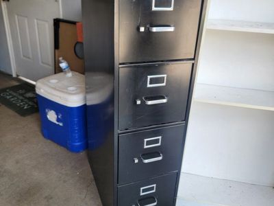 Black 4-Drawer Metal File Cabinet - Office Storage