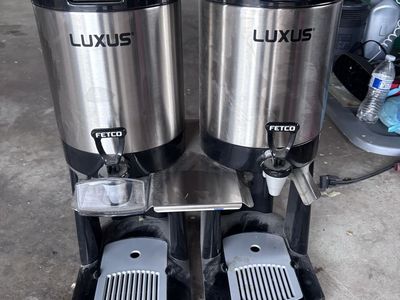 Fetco Luxus Double Coffee Dispenser System with Stands