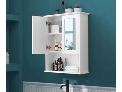 Bathroom Wall Cabinet w/DoubleMirror Doors
