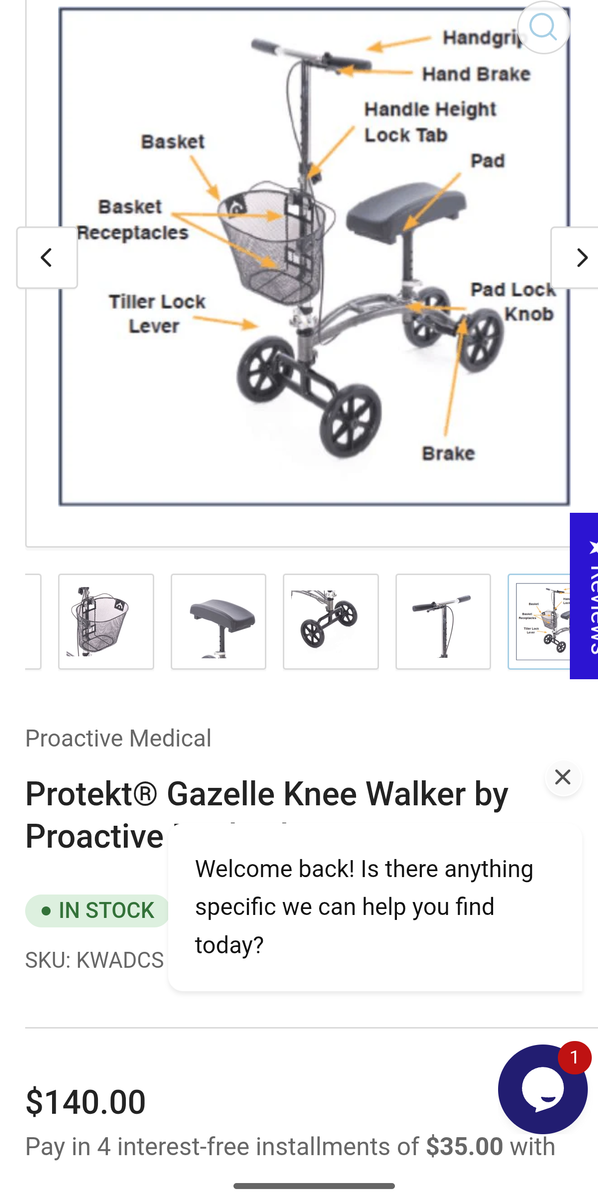 Proactive Protekt® Gazelle Portable Knee Walker