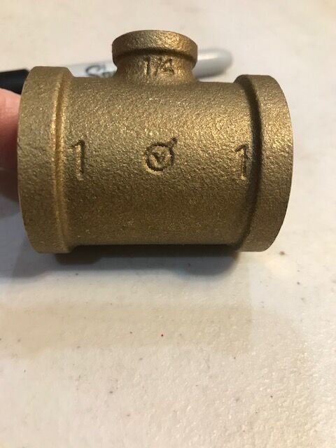 Brass TEE 1" x 1" x 1/4" NPT  fitting