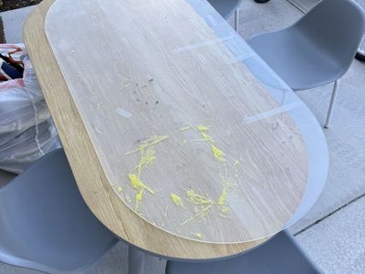 Crate & Barrel Kids Table, chairs and cover
