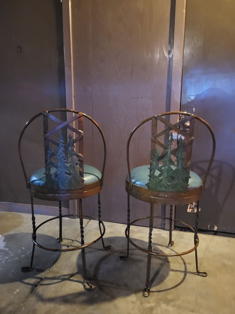 2 swivel barstools handmade