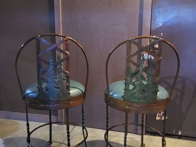 2 swivel barstools handmade