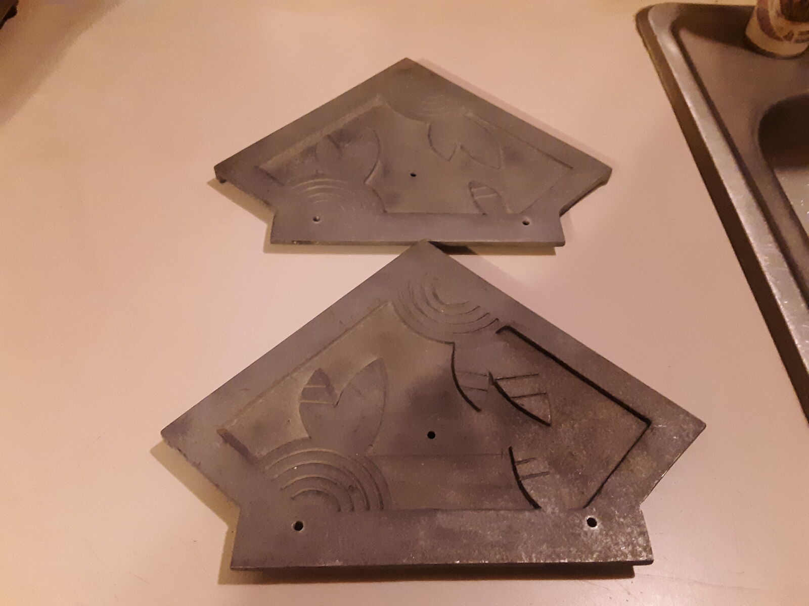 Antique Decorative Metal Vintage Building Reclaim Book Ends?