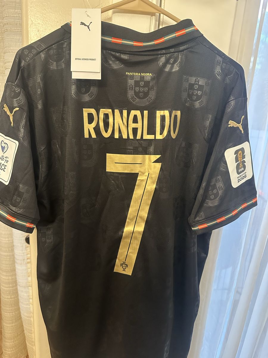 Puma Cristiano Ronaldo #7 Portugal Soccer Jersey Black FIFA World Cup 2026 Size L