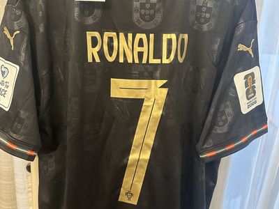 Puma Cristiano Ronaldo #7 Portugal Soccer Jersey Black FIFA World Cup 2026 Size L