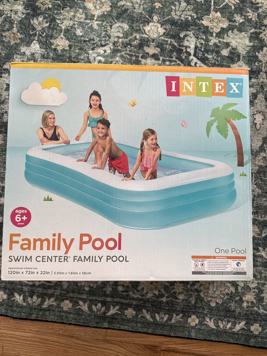 Intex Swim Center Family Pool - Large Inflatable Backyard Pool, 120x72x22in