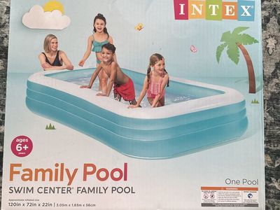 Intex Swim Center Family Pool - Large Inflatable Backyard Pool, 120x72x22in