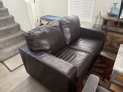 Dark brown leather Couches/Sofa