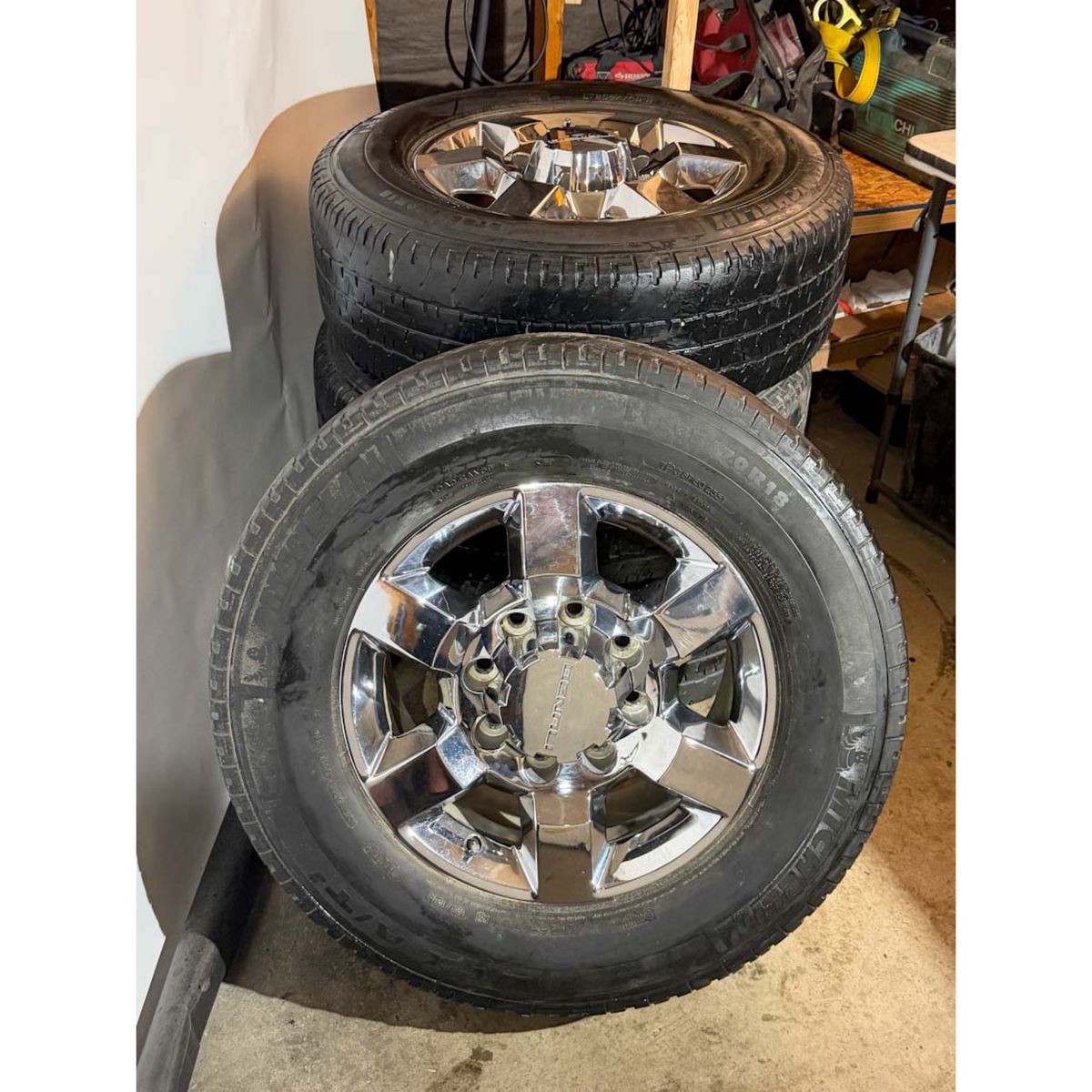 OEM 18" GMC Sierra 3500 Denali Chrome Wheels & Tires - 8-Lug (Set of 4)