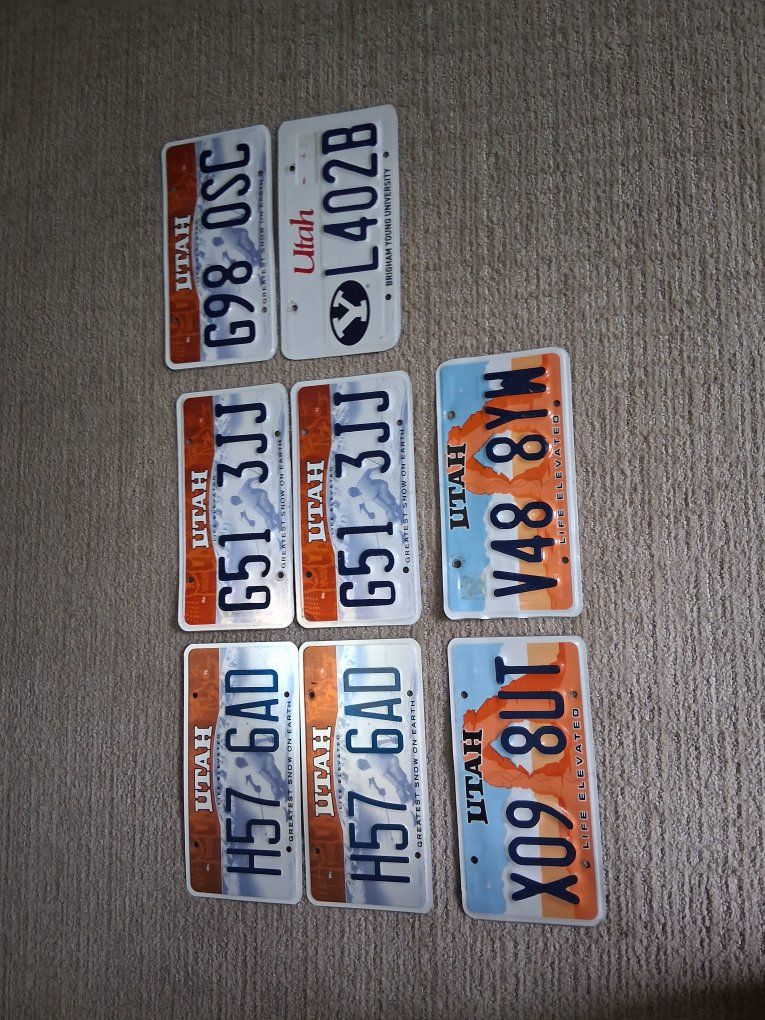 Vintage Utah License Plates  10$ A peice