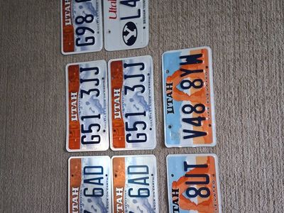 Vintage Utah License Plates 10$ A peice