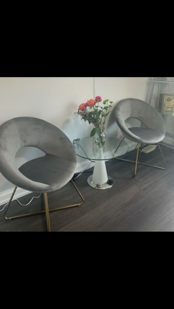 2 Modern Round Chairs