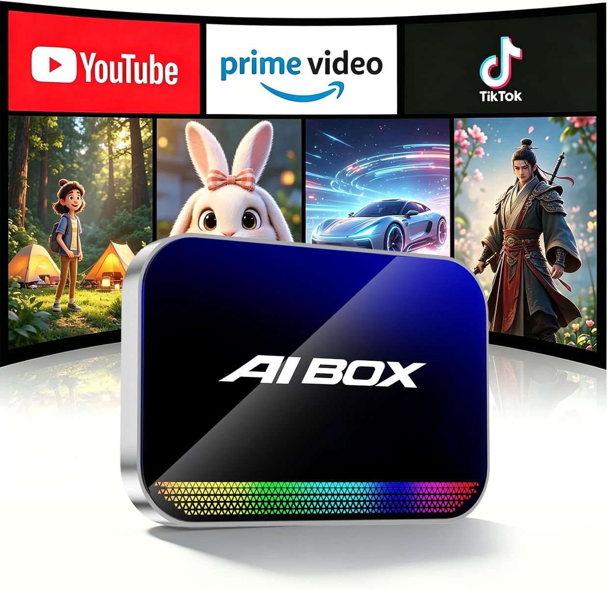 NEW Magic AI Box, Wireless CarPlay Android Auto Adapter with Net-Flix YouTube TikTok, Built-in Play Store, Screen Mirroring, etc