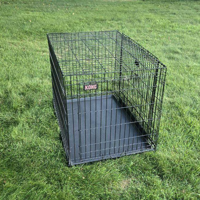 XL 42" Kong Metal Dog Kennel Crate Cage Folds 2 Doors Travel