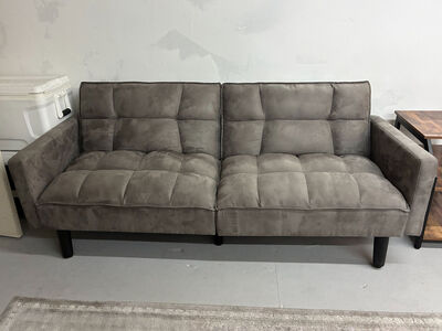 Grey Couch Sofa Bed - Convertible Bed Sofa - 2 light grey couches