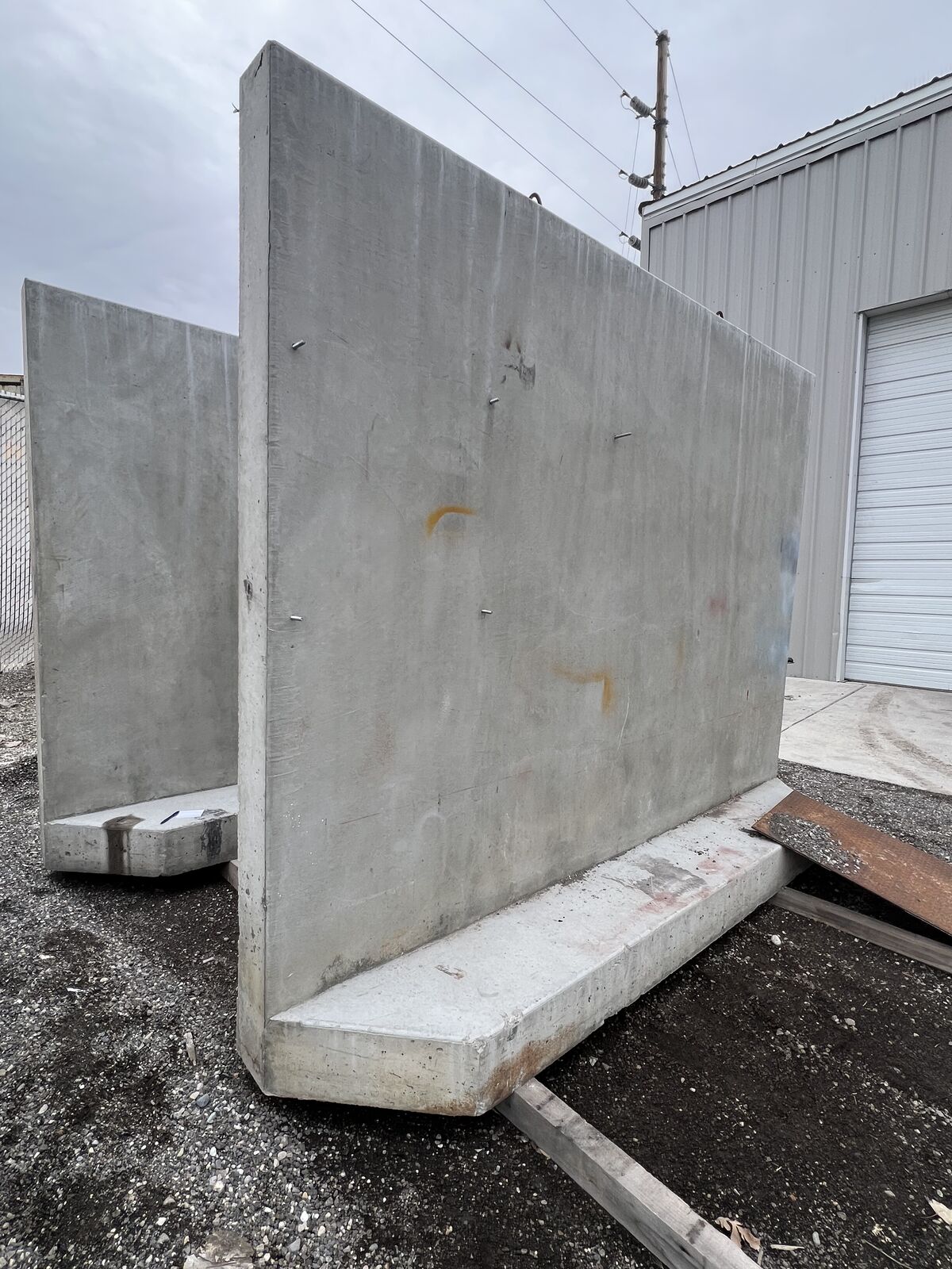 Two concrete slab walls