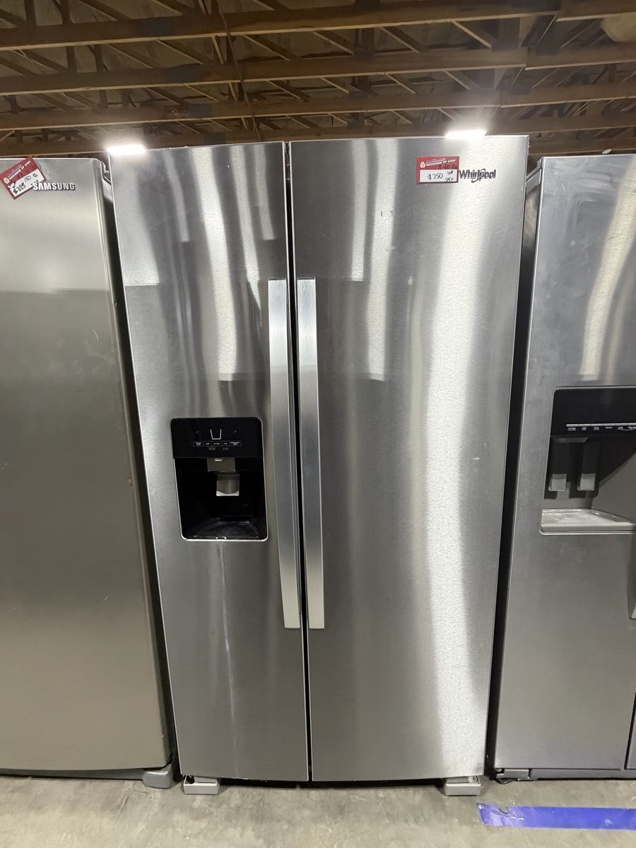 BIG SAVINGS NOW! WHIRLPOOL SIDE BY SIDE FRIDGE