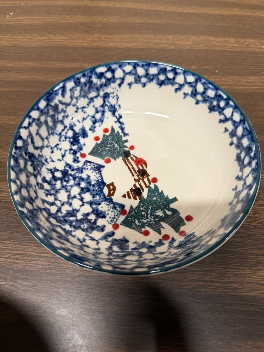 Cabin in the snow Christmas dishes