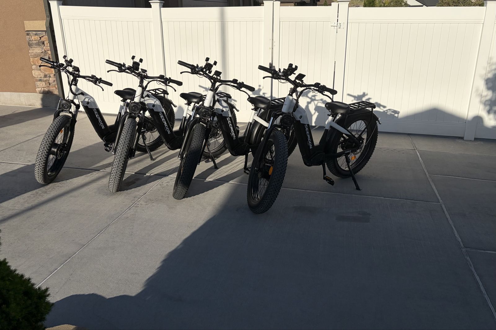SEEMOON Electric Fat Tire Bikes - White/Black - Great for Adventures!