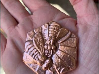 Hand poured copper .999 fine copper bee 3+ oz